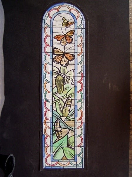 Butterfly stained glass design