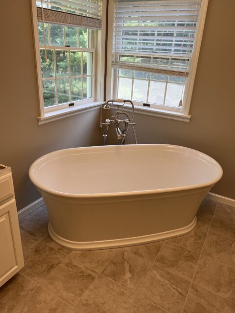 Bathroom Remodel in Cross River, NY: Freestanding Tub Under Windows by Gerety Building & Remodeling, photo 3