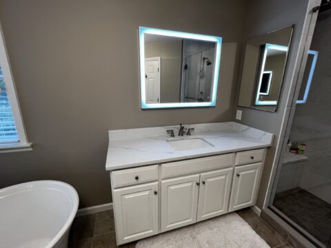 Bathroom Remodel in Cross River, NY: Freestanding Tub Under Windows by Gerety Building & Remodeling, photo 4