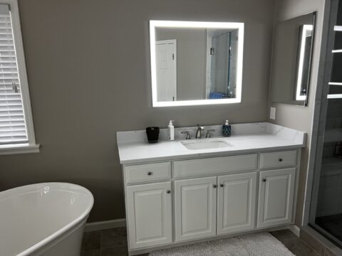 Bathroom Remodel in Cross River, NY: Freestanding Tub Under Windows by Gerety Building & Remodeling, photo 7
