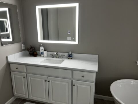 Bathroom Remodel in Cross River, NY: Freestanding Tub Under Windows by Gerety Building & Remodeling, photo 8