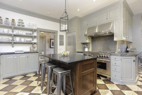 Kitchen Remodel in Pound Ridge, NY: Gray Kitchen and Dining Built-Ins by Gerety Building & Remodeling, photo 1