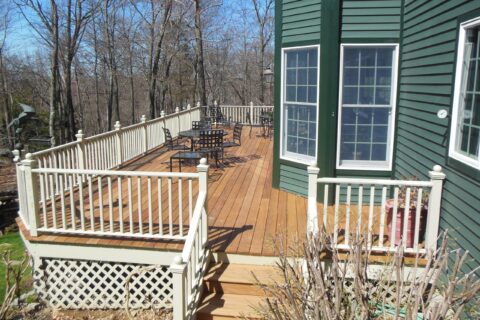 Outdoor Living Space in Pound Ridge, NY: IPE Deck, White Railings by Gerety Building & Remodeling, photo 1